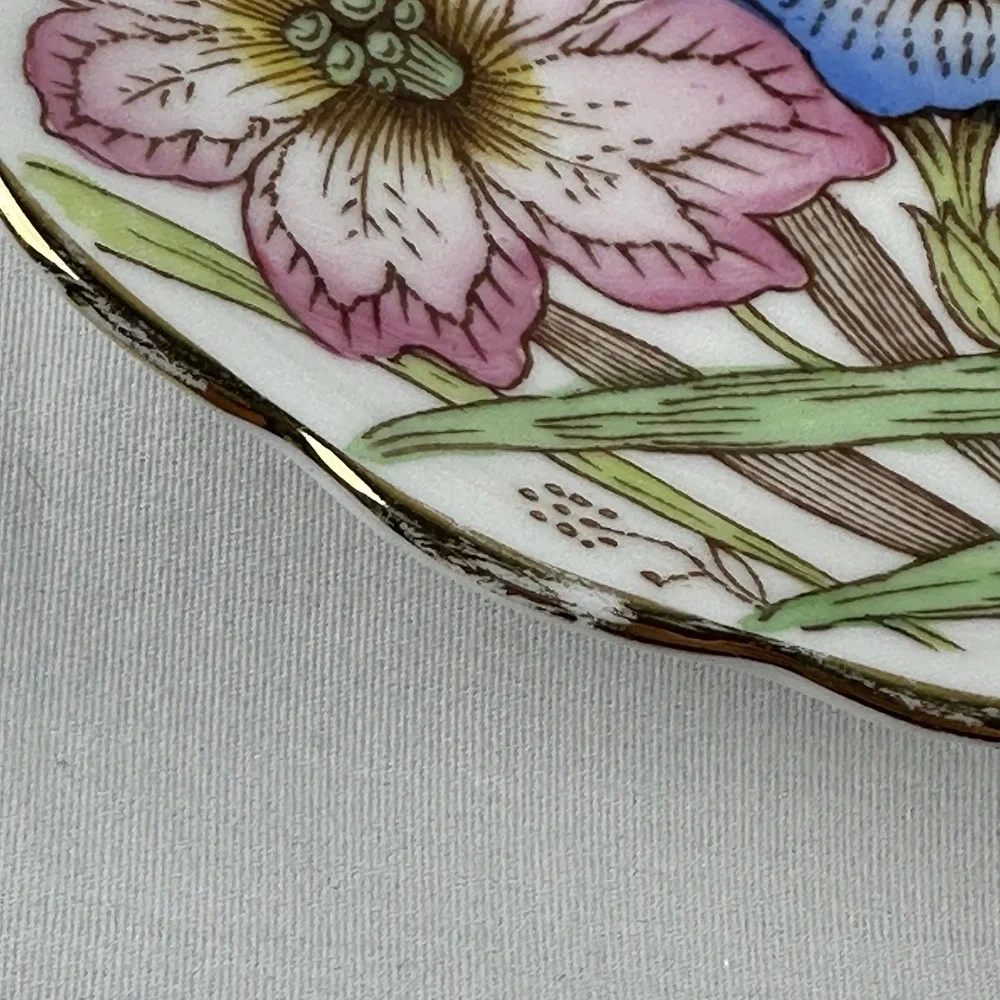 Rosina Bone China Teacup Saucer Set Gold Gilt Floral Cottagecore Grandmillennial